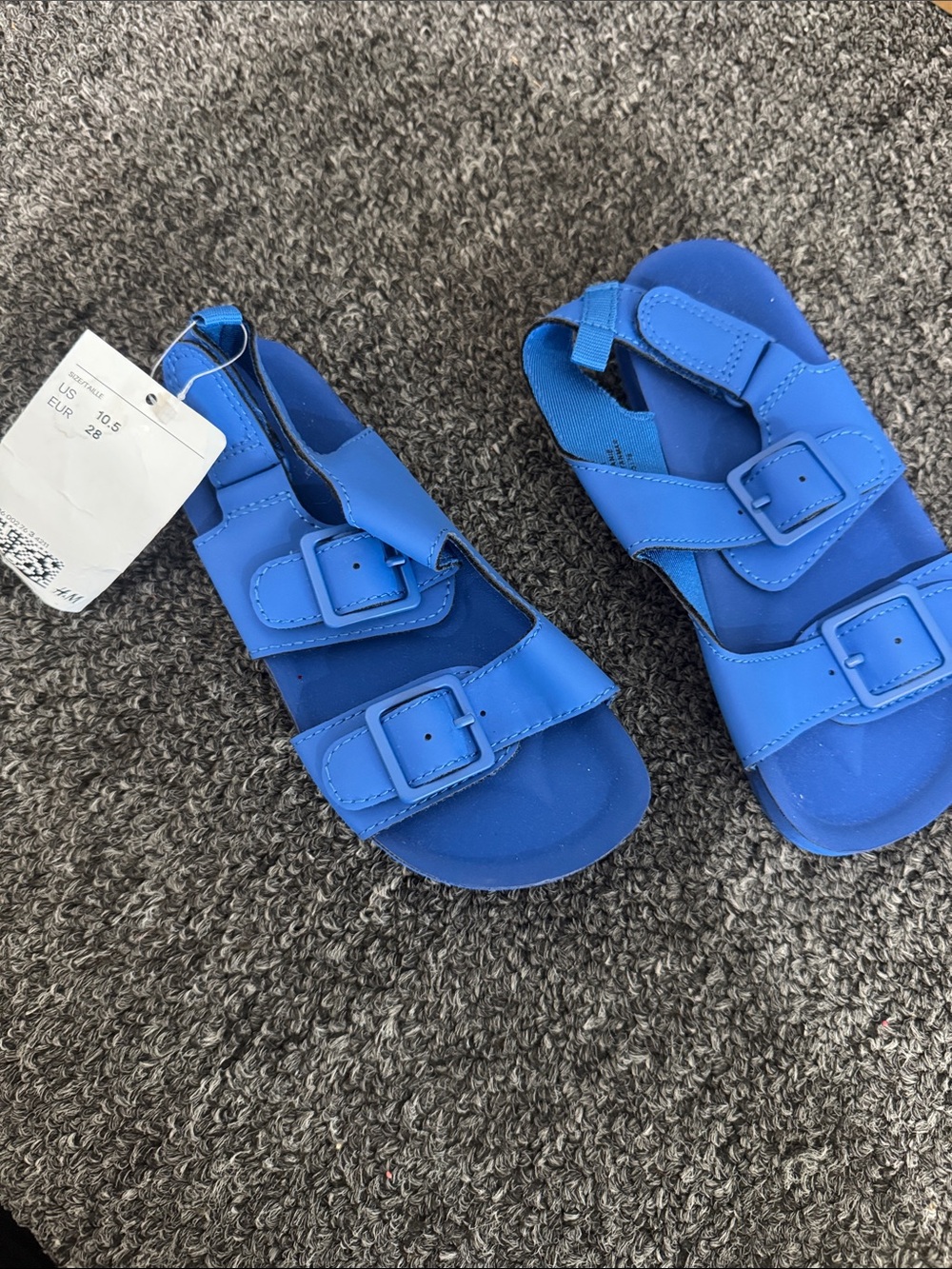 H&M Kids Bright Blue Double-Buckle Moccasin Sandals